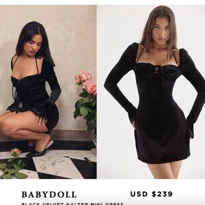 House of CB Babydoll dress velvet